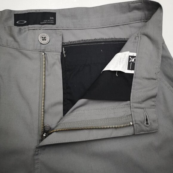 Oakley Men's Size 34 Waist Grey Lightweight Zipper & Button Closure Pants - Picture 8 of 14